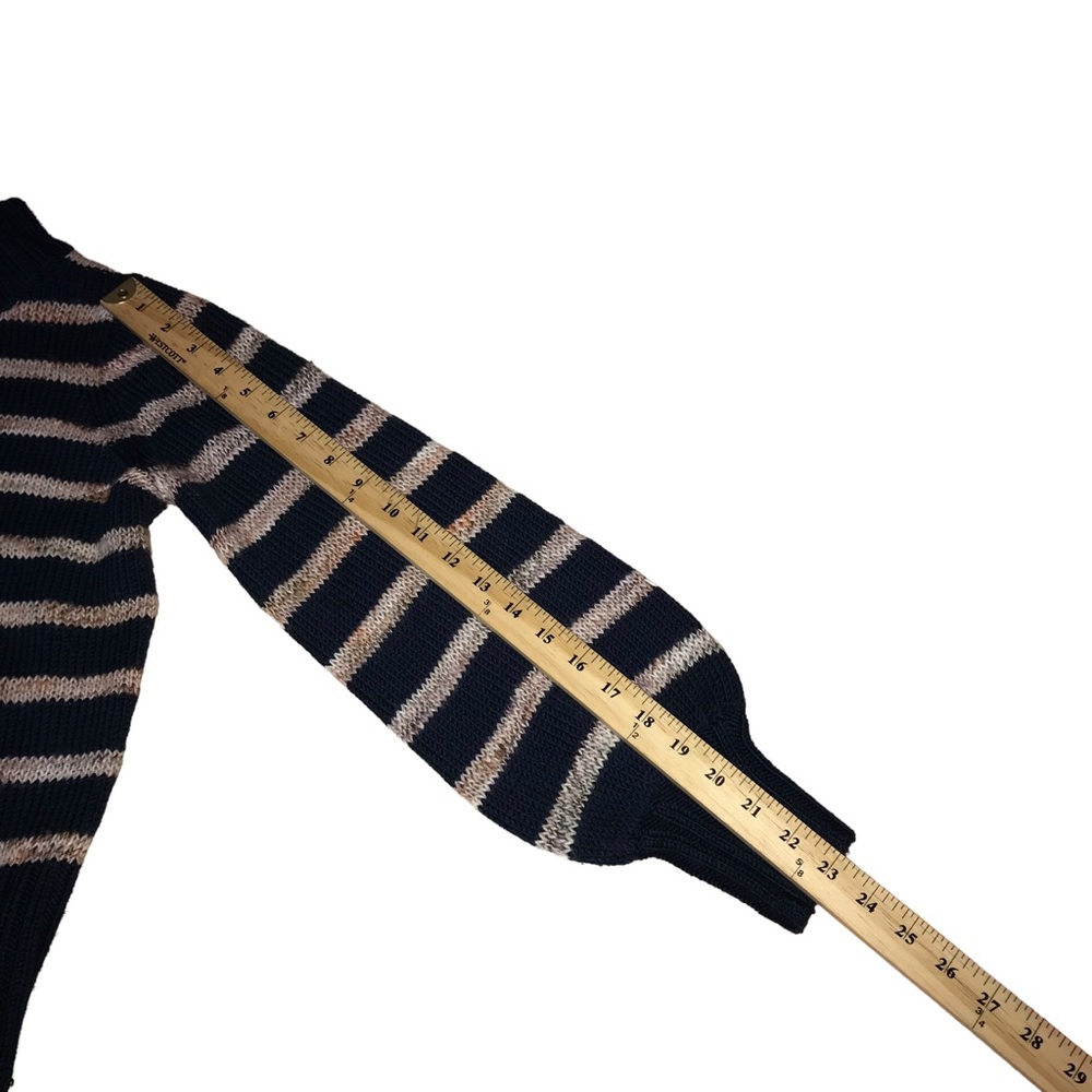 Madewell Wool Blend Striped Bubble Sleeve Sweater - XXS - Picture 5 of 10